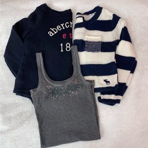 Abercrombie Kids Girls Tops Bundle Sweater Sweatshirt Tank Top
